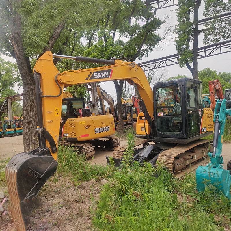 7Excavateur à rouleaux de 5 tonnes Sany SY75C utilisé Excavateur avec moteur ISUZU et autre pompe hydraulique