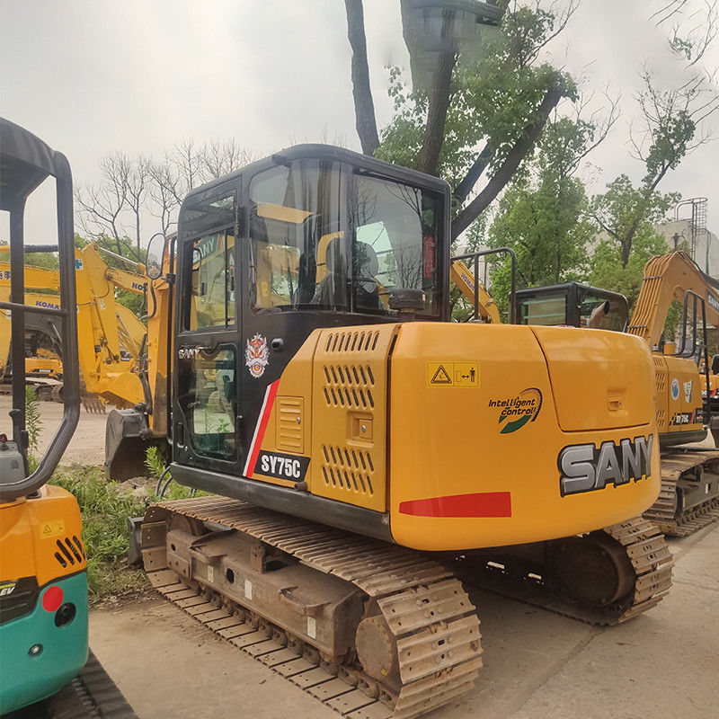 7Excavateur à rouleaux de 5 tonnes Sany SY75C utilisé Excavateur avec moteur ISUZU et autre pompe hydraulique