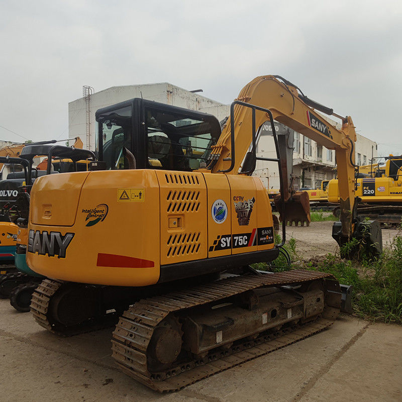 7Excavateur à rouleaux de 5 tonnes Sany SY75C utilisé Excavateur avec moteur ISUZU et autre pompe hydraulique