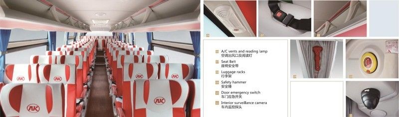 Moteur Yuchai 38 sièges RHD Tour Bus pour le type de conduite