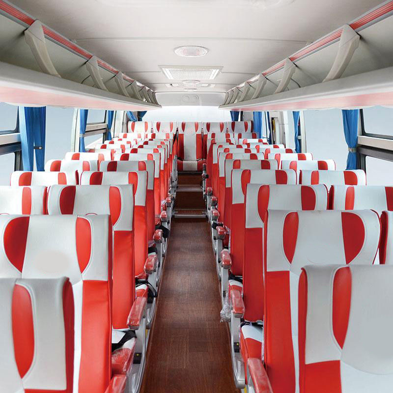 Autobus de transport public de 12 m 50 places Autobus de luxe LHD avec suspension à ressort à feuilles