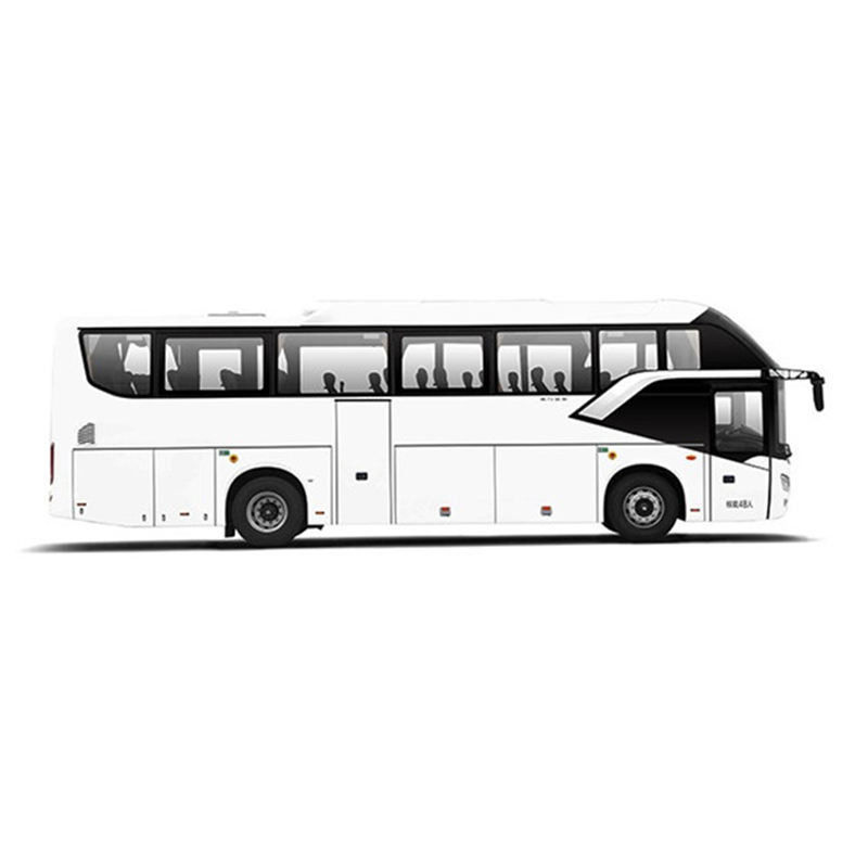 Un bus de luxe de 12 m à 60 places avec distributeur d'eau, réfrigérateur et toilette.